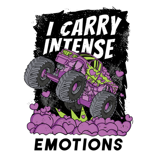 Bild eines Monstertrucks mit der Aufschrift ?I Carry Intensiv?. PNG-Design