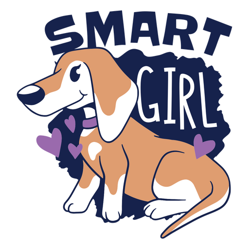 Cartoon-Hund mit der Aufschrift ?Smart Girl? darauf PNG-Design