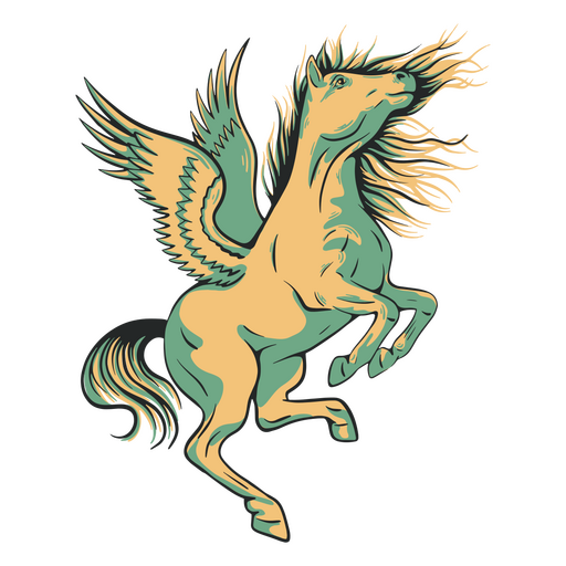 Caballo con alas volando Diseño PNG