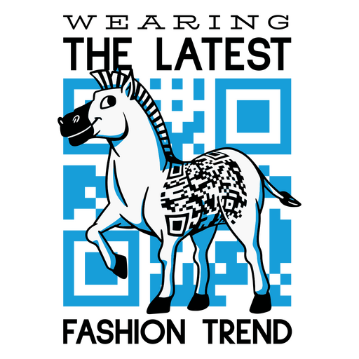 Pferd mit einem QR-Code darauf PNG-Design