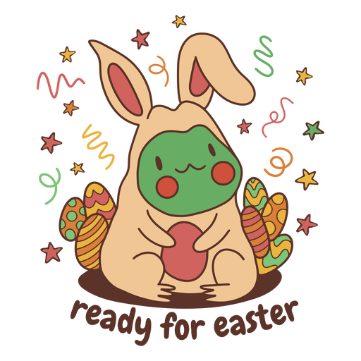 Easter frog bunny costume ready for easter PNG Design