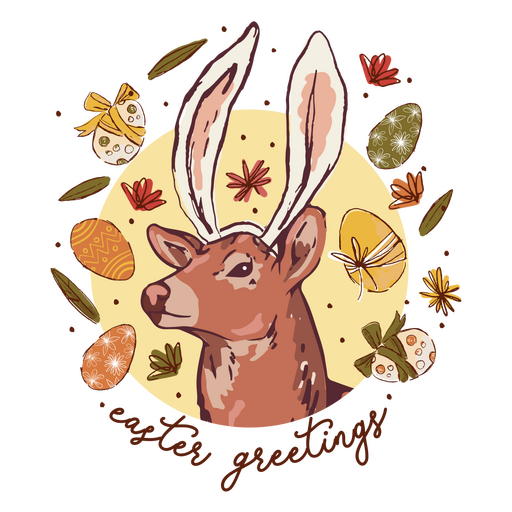 Easter greetings with a deer PNG Design