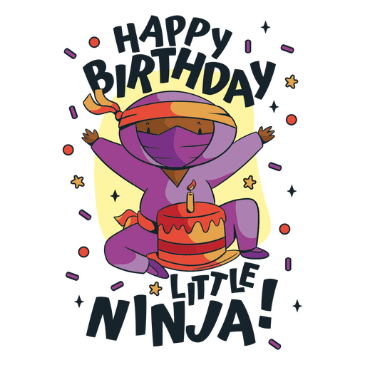 Feliz cumpleaños pequeño ninja Diseño PNG