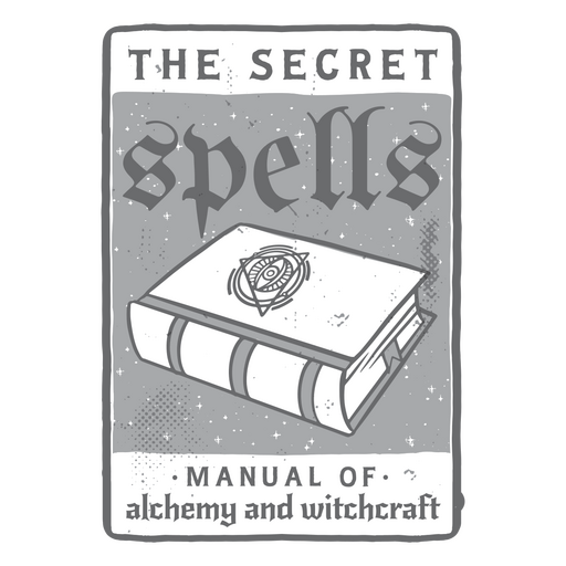 el manual de hechizos secretos de alquimia y brujer?a Diseño PNG
