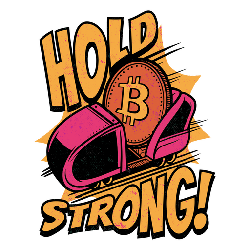 Hold strong bitcoin PNG Design