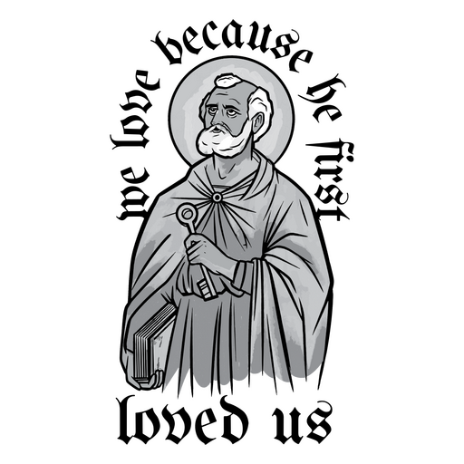 Ilustración religiosa inspiradora de mensaje de amor Diseño PNG