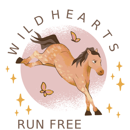 Wild hearts run free logo PNG Design