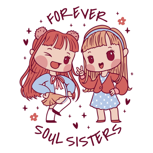 Forever soul sisters chibi PNG Design