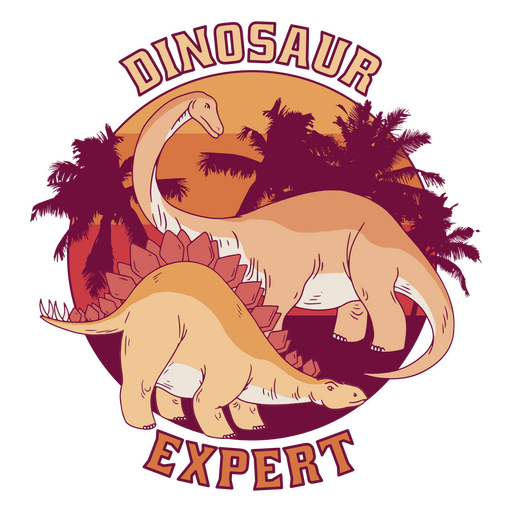 Cita de experto en dinosaurios con dos dinosaurios. Diseño PNG