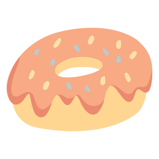 Donut with sprinkles flat PNG Design