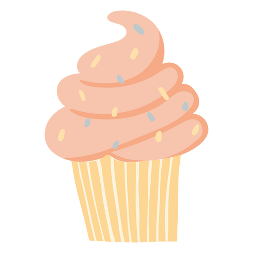 Pink cupcake with sprinkles PNG Design