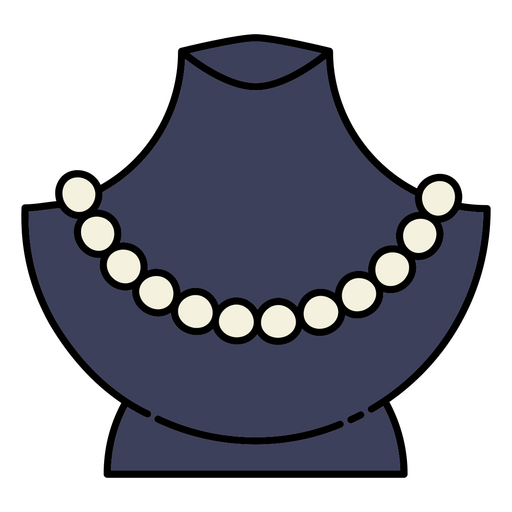 Necklace with pearls on a mannequin PNG Design