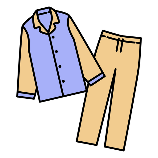 Par de calças de pijama e uma camisa Desenho PNG
