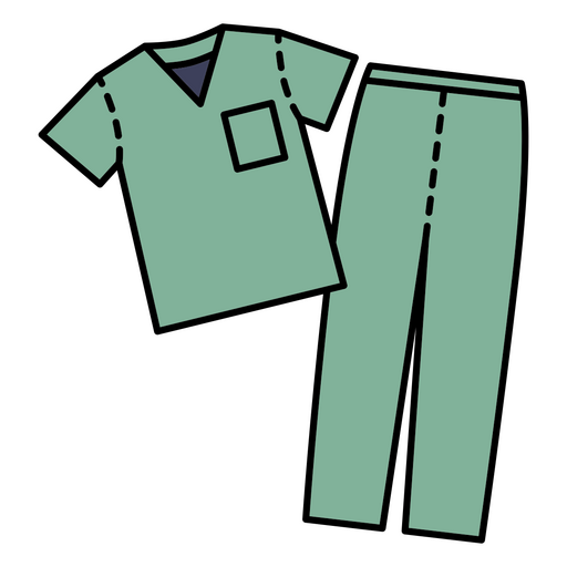 Traje médico y pantalón verde Diseño PNG