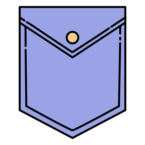 Blaue Tasche mit goldenem Knopf darauf PNG-Design