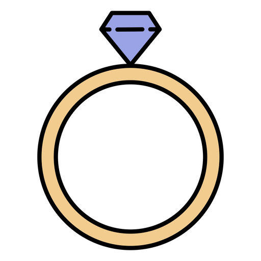 Trazo de color de icono de anillo de diamante Diseño PNG