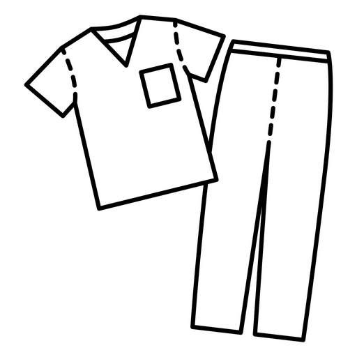 Design minimalista de uniforme cirúrgico para profissionais de saúde Desenho PNG