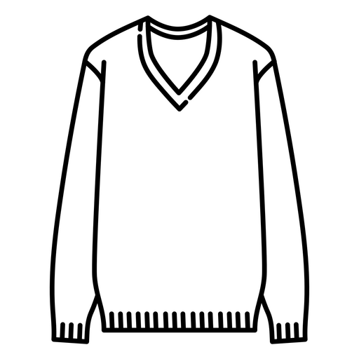 Ilustração estilosa de suéter com decote em V Desenho PNG