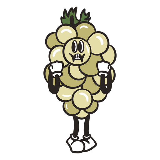 Cartoon image of a grape PNG Design