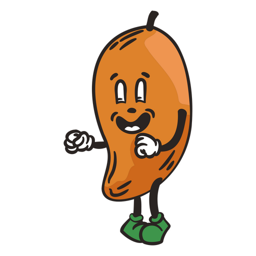 Fröhliche Frucht-Cartoon-Figur PNG-Design