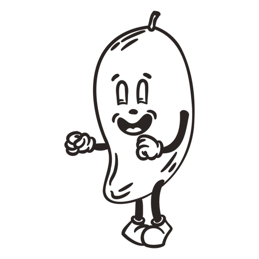 Black and white drawing of a fruit PNG Design