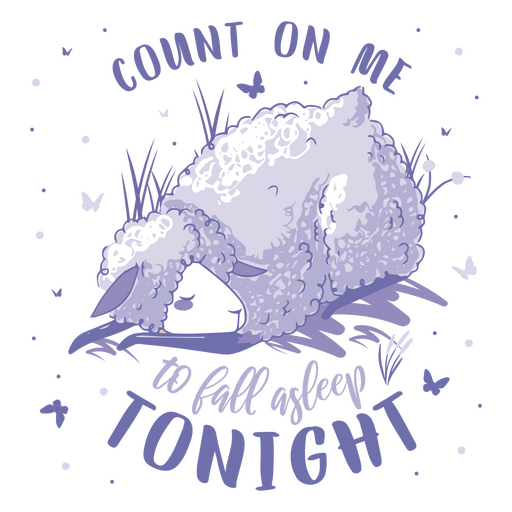 Sheep with the words count on me to fall asleep tonight PNG Design