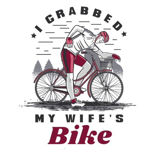 I grabbed my wife's bike PNG Design