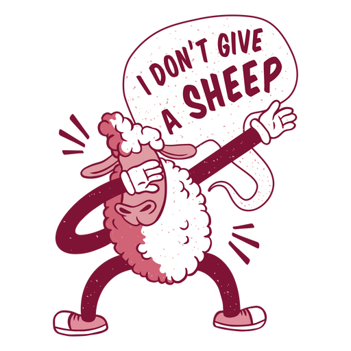 Cartoon-Schaf mit der Aufschrift ?Gib kein Schaf her?. PNG-Design