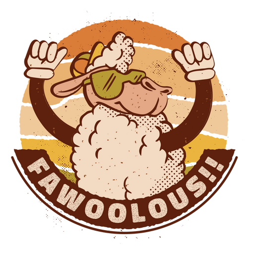 Sheep with the words fawoolous on it PNG Design