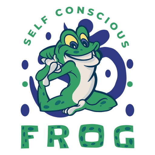 Logotipo de rana consciente de sí mismo Diseño PNG