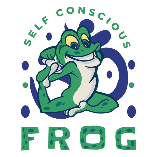 Self conscious frog logo PNG Design