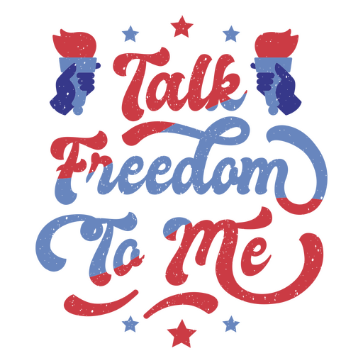 Sprich mit mir über Freiheit Schriftzug PNG-Design