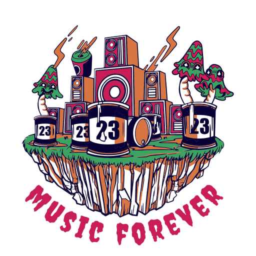 Music forever quote PNG Design