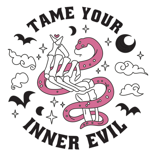 Tame your inner evil snake PNG Design