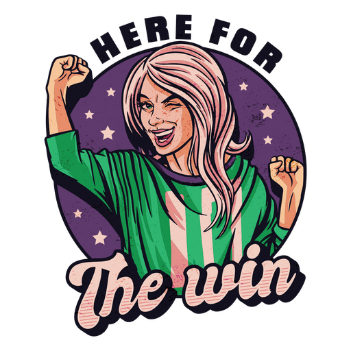 Here for the win vector illustration PNG Design