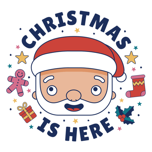 O Natal está aqui, citação de Papai Noel Desenho PNG