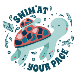 Swim At Your Pace Turtle PNG & SVG Design For T-Shirts