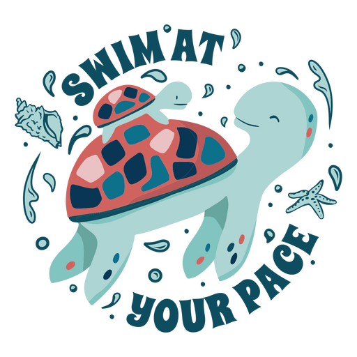Swim at your pace turtle PNG Design