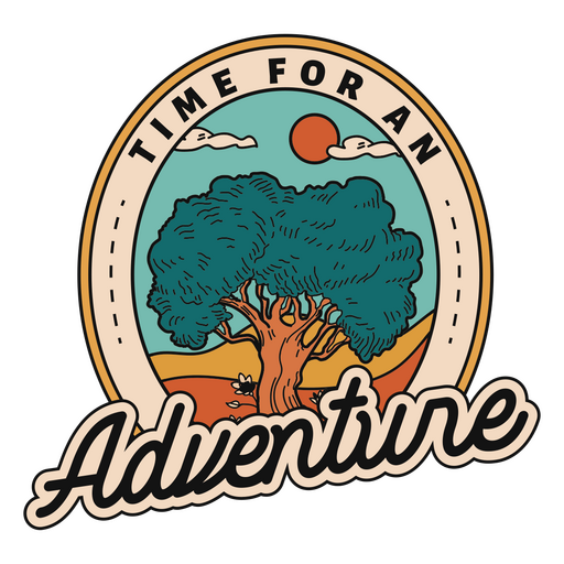 É hora de um distintivo de aventura Desenho PNG