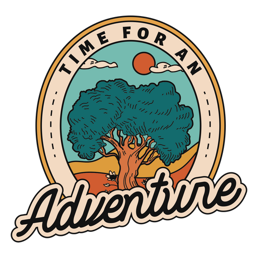 Time for an adventure badge PNG Design