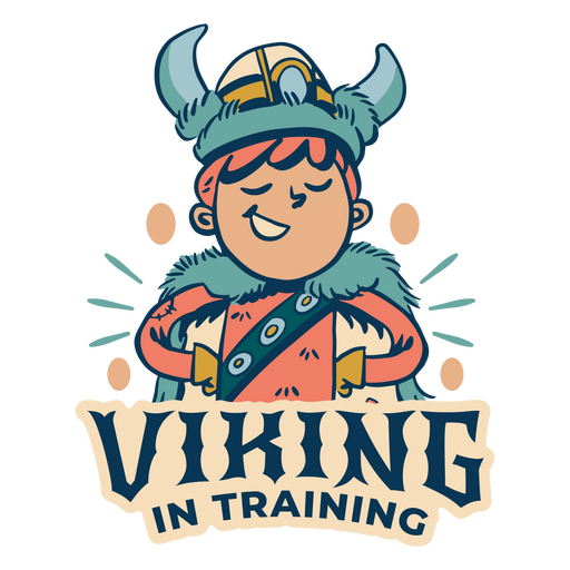 Viking em treinamento fofo Desenho PNG