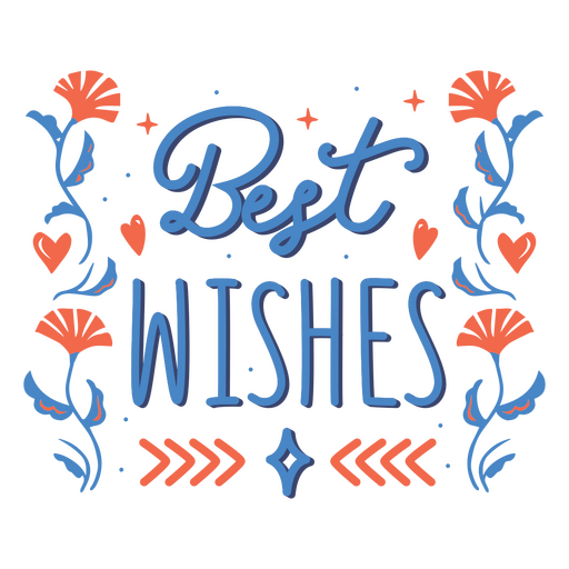 Charmantes Blumendesign mit besten Wünschen PNG-Design