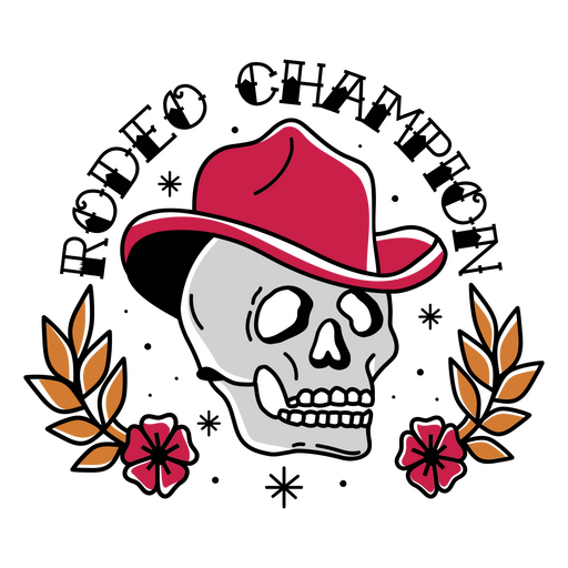 Skull with a red hat PNG Design