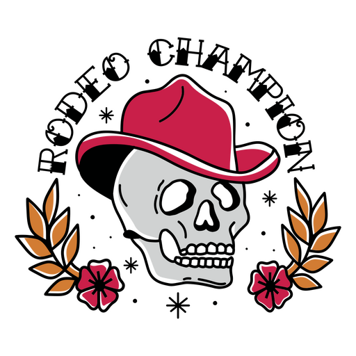 Totenkopf mit rotem Hut PNG-Design