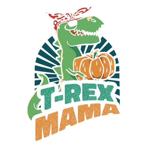 T-rex mamá calabaza Diseño PNG