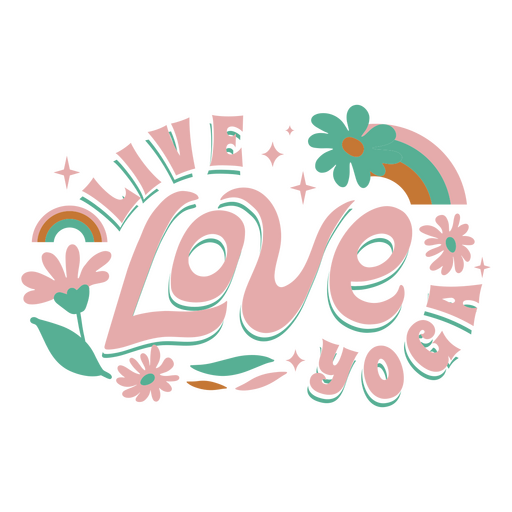 Live love yoga lettering PNG Design