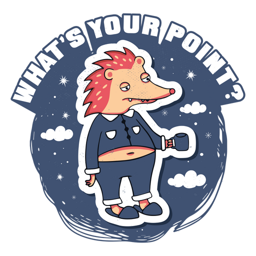 What's your point hedgehog PNG Design