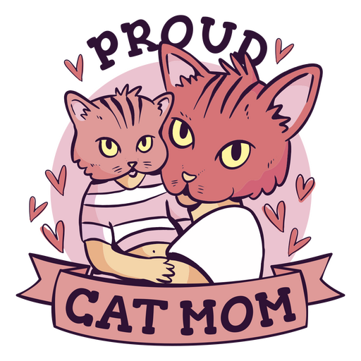Proud cat mom PNG Design