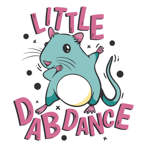 Cartoon rat little dab dance PNG Design