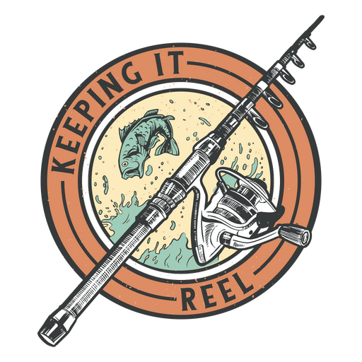 Hand Drawn Fishing Rod Icon PNG & SVG Design For T-Shirts